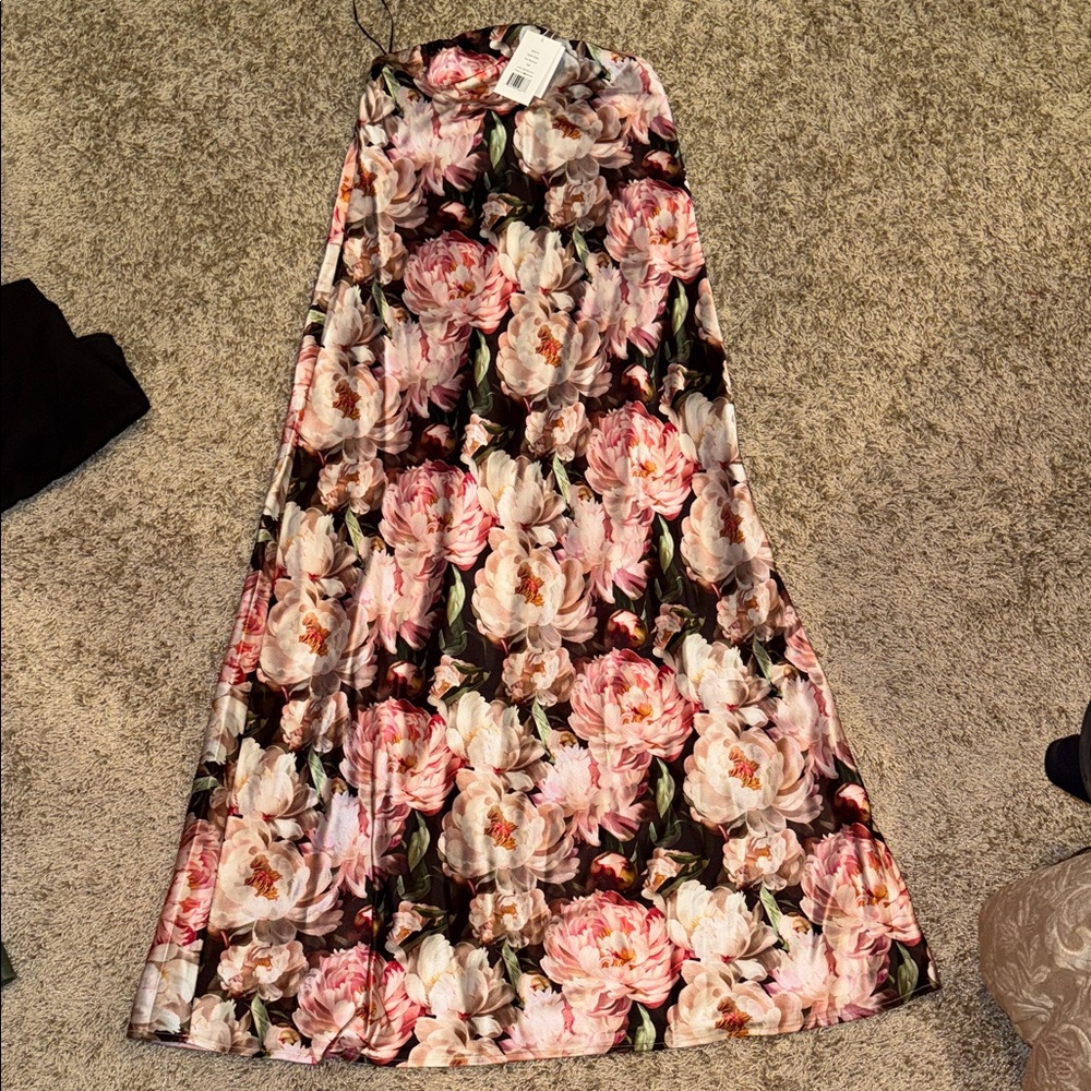 Cami NYC Floral Maxi Skirt - Pink and Black